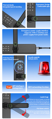 Glomarket Tuya Smart Door Lock Bedroom Home Digital Biometric Fingerprint Intelligent Handle Electronic Locks