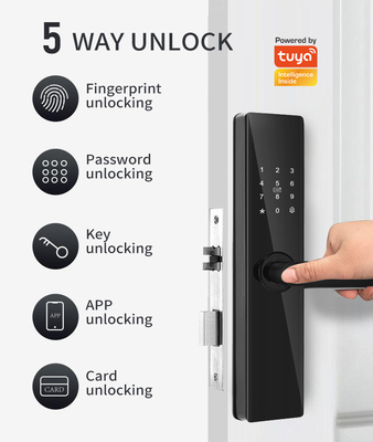 Glomarket Tuya TTlock Fingerprint Digital Password Apartment Home Room Cerraduras Inteligentes Security Smart Wooden Door Lock
