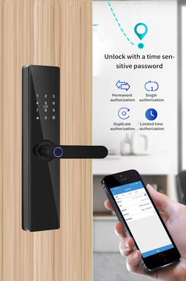 Glomarket Tuya TTlock Fingerprint Digital Password Apartment Home Room Cerraduras Inteligentes Security Smart Wooden Door Lock