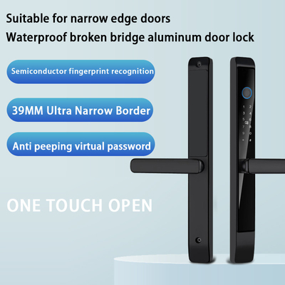 Glomarket Outdoor Aluminum Sliding Door Lock Digital Handle Electronic Ttlock Fingerprint Tuya Waterproof smart Locks