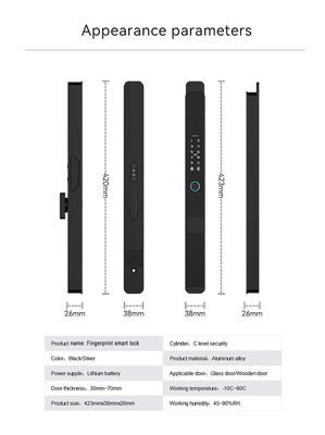 Glomarket Security Cerradura Inteligente Security Home Automatic Electric Wifi Fingerprint Digital Tuya Smart Door Lock