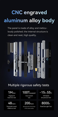 Glomarket Security Cerradura Inteligente Security Home Automatic Electric Wifi Fingerprint Digital Tuya Smart Door Lock