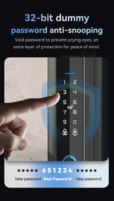 Glomarket Security Cerradura Inteligente Security Home Automatic Electric Wifi Fingerprint Digital Tuya Smart Door Lock