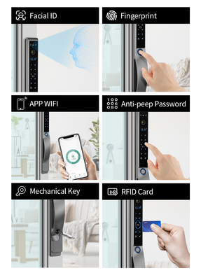 Glomarket Outdoor Electric Keyless 3D Face Recognition Tuya Digital Password Card Door Lock Waterproof Fingerprint Smart Lock