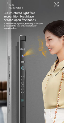 Glomarket 3D Face Recognition Tuya Wifi Aluminum Sliding Door Lock Waterproof Fingerprint Smart Digital Lock Glass Door Lock
