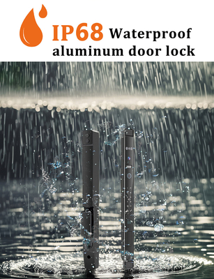 Glomarket 3D Face Recognition Tuya Wifi Aluminum Sliding Door Lock Waterproof Fingerprint Smart Digital Lock Glass Door Lock