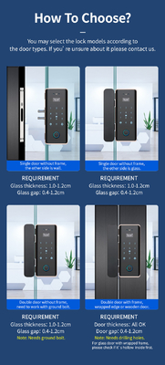 Glomarket Wifi Tuya App Remote Control Smart Fingerprint Glass Door Lock Card Password Face Unlock For Push Sliding Door