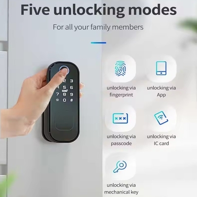 Glomarket Smart Home Waterproof Smart Electric Rim Lock with Tuya APP Control WIFI Outdoor Gate Door Fingerprint Smart Lock