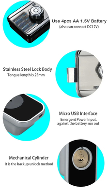 Glomarket Apartment Tuya Smart Door Lock Anti Theft Digital Password Ttlock App Control Gate Double Smart Rim Fingerprint Lock