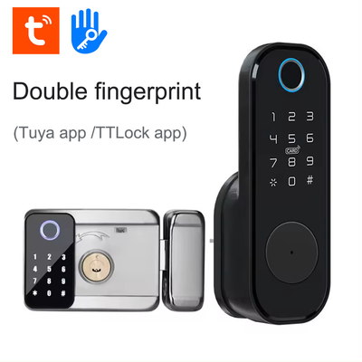 Glomarket Apartment Tuya Smart Door Lock Anti Theft Digital Password Ttlock App Control Gate Double Smart Rim Fingerprint Lock