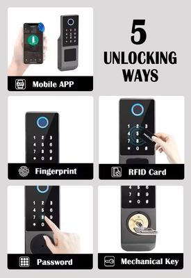 Glomarket Tuya Waterproof Digital TTLock Remote Unlock Double-sided Fingerprint Smart Lock