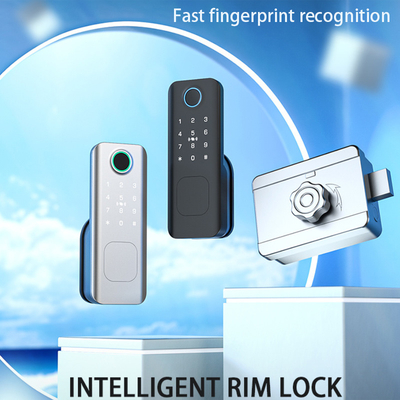 Glomarket Outdoor Security Intelligent Digital Key Fingerprint Password Smart Rim Door Lock For Gate Front Door