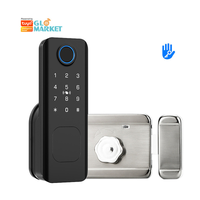 Glomarket Outdoor Security Intelligent Digital Key Fingerprint Password Smart Rim Door Lock For Gate Front Door