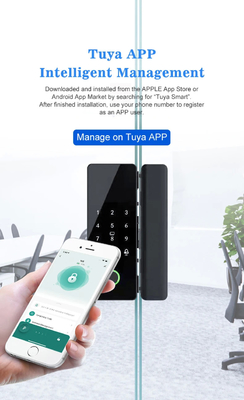Glomarket Tuya Smart Glass Door Lock Biometric Fingerprint BLE Smart Eletronic Lock For Office Glass door