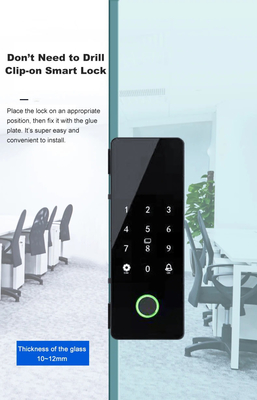 Glomarket Tuya Smart Glass Door Lock Biometric Fingerprint BLE Smart Eletronic Lock For Office Glass door