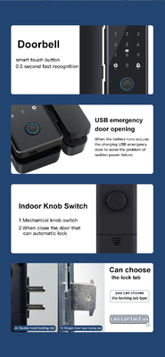 Glomarket Smart Glass Door Lock Wifi Remote Control Tuya app Office Lock Card Digital Biometric Fingerprint Door Lock