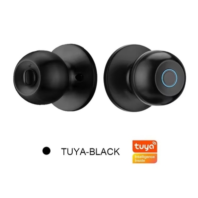 Glomarket Wholesale Intelligent Round Ball Knob Lock Keyless Smart Door Handle Lock Tuya App Control Smart Fingerprint Door Lock