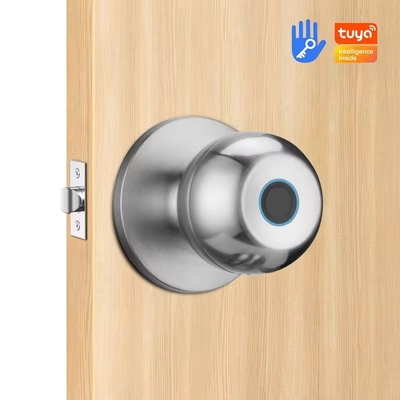 Glomarket Wholesale Intelligent Round Ball Knob Lock Keyless Smart Door Handle Lock Tuya App Control Smart Fingerprint Door Lock