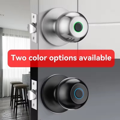 Glomarket Wholesale Intelligent Round Ball Knob Lock Keyless Smart Door Handle Lock Tuya App Control Smart Fingerprint Door Lock