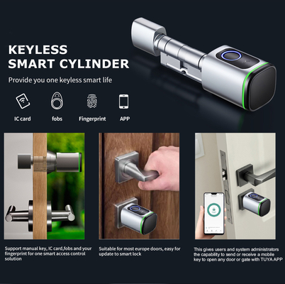 Glomarket Home Smart Door Lock Ttlock Smart Fingerprint Card Key Unlock Adjustable Cylinder Euro Smart Lock Tuya App Door Lock