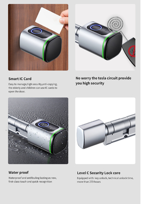 Glomarket Home Smart Door Lock Ttlock Smart Fingerprint Card Key Unlock Adjustable Cylinder Euro Smart Lock Tuya App Door Lock