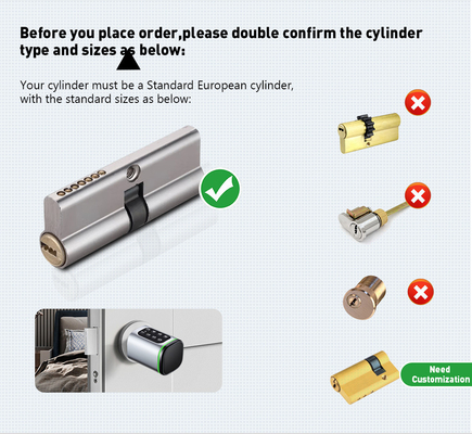 Glomarket Tuya Ttlock Smart Digital Keyless Door Lock Cylinder Combination Password &amp; Card Electronic Lock Cylinders Smart Lock