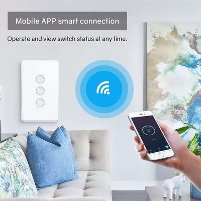 Glomarket Tuya Zigbee/wifi EU Tempered Glass Concave Button Touch Light Switch 1/2/3/4 Gang Wifi Wall Switch Work With Google Alexa