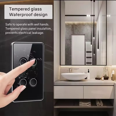 Glomarket Tuya Zigbee/wifi EU Tempered Glass Concave Button Touch Light Switch 1/2/3/4 Gang Wifi Wall Switch Work With Google Alexa