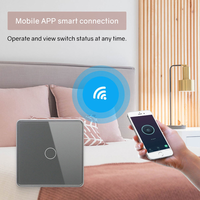 Glomarket Smart EU/UK 1-4Gang Wall Switch WIFI/Zigbee Glass Panel Light Switch Tuya Smart Switch With Google Alexa