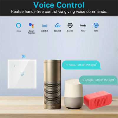 Glomarket EU 1/2/3/4 Gang Tuya Smart Switch Light Alexa Voice Control Touch Glass Wall Wireless WiFi Electrical Switch