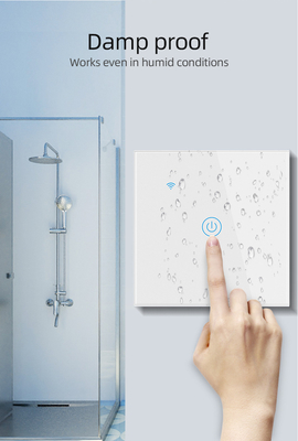 Glomarket EU 1/2/3/4 Gang Tuya Smart Switch Light Alexa Voice Control Touch Glass Wall Wireless WiFi Electrical Switch