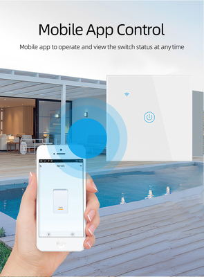 Glomarket EU 1/2/3/4 Gang Tuya Smart Switch Light Alexa Voice Control Touch Glass Wall Wireless WiFi Electrical Switch