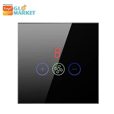 Glomarket Tuya Smart Wifi Ceiling Fan Switch Eu Standard Glass Touch Wall App Remote Control Electrical Fan Speed Switch