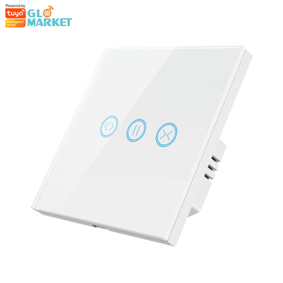 Glomarket Tuya WiFi Smart Touch Screen Curtain Switch Rolling Shutter Door Switch Electric Curtain Panel APP Remote Control