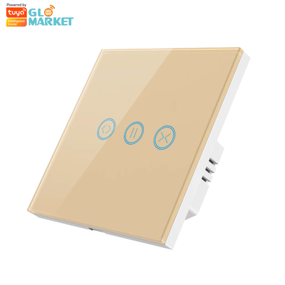 Glomarket Tuya WiFi Smart Touch Screen Curtain Switch Rolling Shutter Door Switch Electric Curtain Panel APP Remote Control