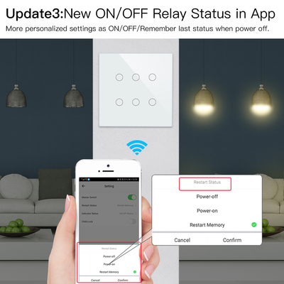 Glomarket Smart Wifi Brazil 118*124 Switch Work with Google Alexa Assistant Tuya Smart Light Switch for Home