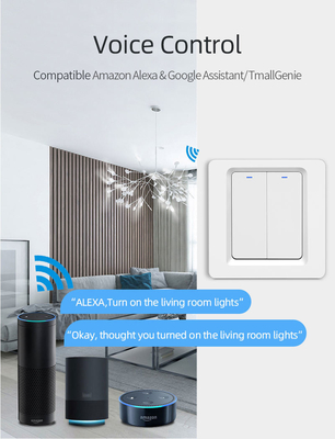 Glomarket Tuya WiFi Zigbee Smart Light Switch Push Button Wall Switch 1/2/3 Gang Work with Alexa Google Home