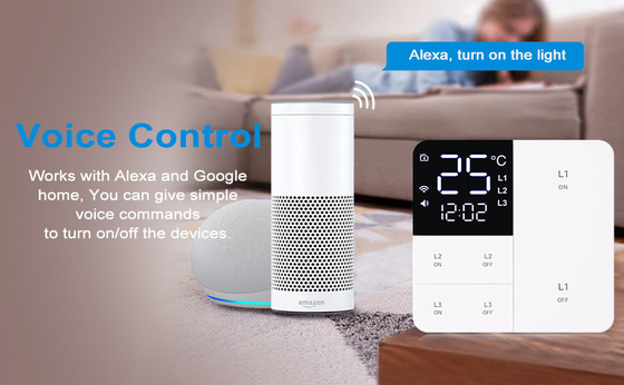 Glomarket Tuya Wifi Smart Wall Light Switch 1/2/3 Gang Support Voice/app/touch Control With Temperature Display Screen