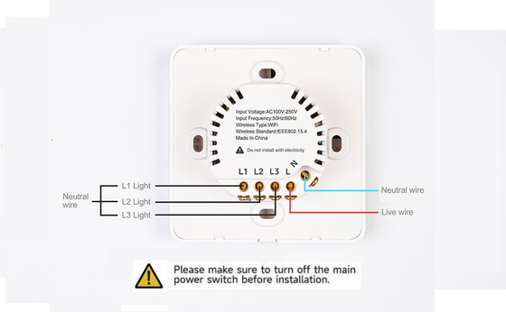 Glomarket Tuya Wifi Smart Wall Light Switch 1/2/3 Gang Support Voice/app/touch Control With Temperature Display Screen