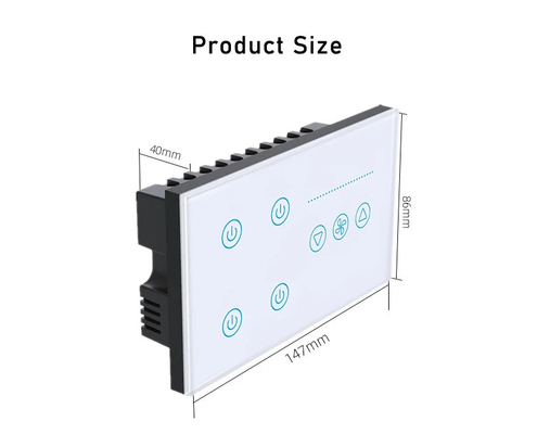 Glomarket Tuya Smart Wall Touch Switch Glass Panel Electrical Light And Fan Switch Smart Life Alexa Voice Control