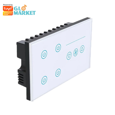 Glomarket Tuya Smart Wall Touch Switch Glass Panel Electrical Light And Fan Switch Smart Life Alexa Voice Control