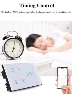 Glomarket Tuya Smart Wall Touch Switch Glass Panel Electrical Light And Fan Switch Smart Life Alexa Voice Control
