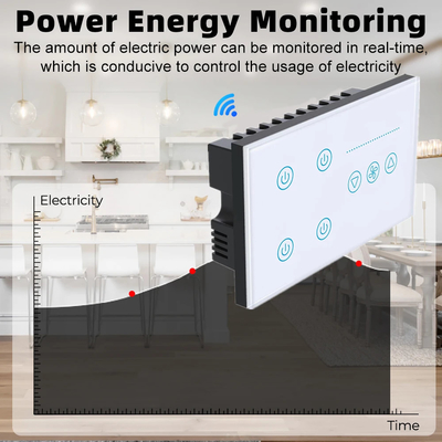 Glomarket Tuya Smart Wall Touch Switch Glass Panel Electrical Light And Fan Switch Smart Life Alexa Voice Control