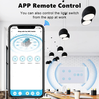 Glomarket Tuya Smart Wall Touch Switch Glass Panel Electrical Light And Fan Switch Smart Life Alexa Voice Control