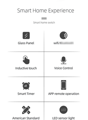 Glomarket New Design Products Tuya Smart Wifi Wall Switch Us Standard Glass Touch Panel Light Switch Support App Remote Control