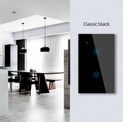 Glomarket New Design Products Tuya Smart Wifi Wall Switch Us Standard Glass Touch Panel Light Switch Support App Remote Control