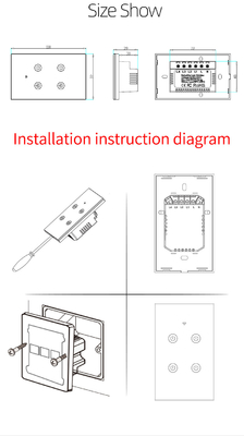 Glomarket New Design Products Tuya Smart Wifi Wall Switch Us Standard Glass Touch Panel Light Switch Support App Remote Control