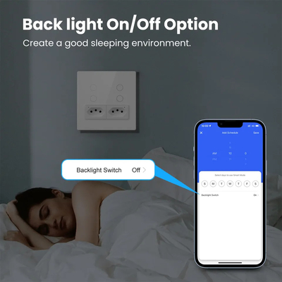 Glomarket Smart Wifi Brazil Standard Smart Home Tuya Smart 4 Gang Switch And Socket Wifi Smart Wall Socket Work With Alexa