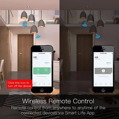 Glomarket Wifi Tuya/Smart Life App Remote Control Smart Circuit Protector Relay Device Switch Breaker Energy Meter