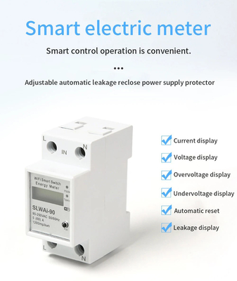 Glomarket Wifi Tuya/Smart Life App Remote Control Smart Circuit Protector Relay Device Switch Breaker Energy Meter